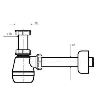 Сифон для раковины Hatria Specials YXZ801 Хром — фото 2, Сифоны для раковины