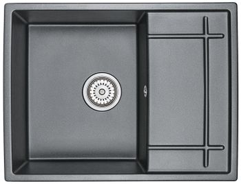 Granula-6501, ШВАРЦ (чёрный металлик), кухонная мойка, кварц — фото 1, Кухонные мойки