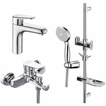 Комплект смесителей Lemark Point LM0380C Хром — фото 1, Готовые комплекты для ванной комнаты
