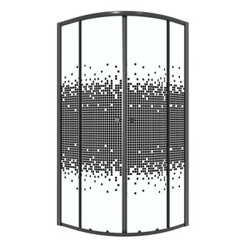 Душевое ограждение Niagara Eco NG-1003-14BLACK (80х80х190) четверть круга,раздвижное,черный,стекло м — фото 3, Душевые уголки четверть круга