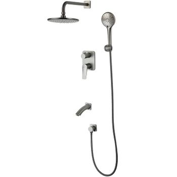 Душевая система Lemark Bronx LM3722GM Графит — фото 1, Встраиваемые душевые комплекты