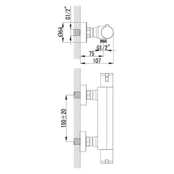 Смеситель для душа Lemark Yeti LM7833C с термостатом Хром — фото 2, Смеситель для душа