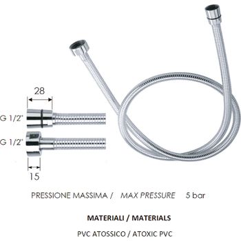 Душевой шланг Remer 332CNBC200 Хром — фото 2, Душевые шланги