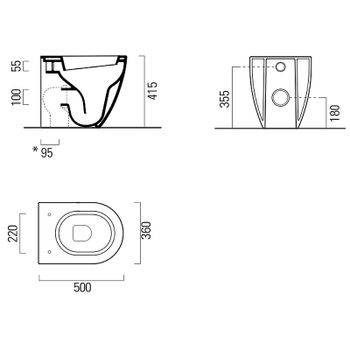 Унитаз GSI Pura 880411 приставной Белый глянцевый без сиденья — фото 4, Приставные унитазы