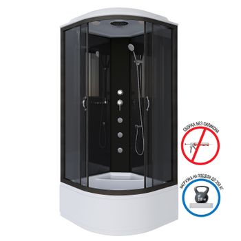 Душевая кабина Niagara Classic NG-6508-14G (90х90х215) высокий поддон(40см),черный,стекло тонированн — фото 2, Душевые кабины