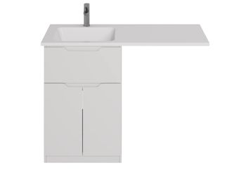 Тумба Vega, 60 см, напольная, 1 ящик, 2 дверцы, белый глянец — фото 3, Тумбы под раковину