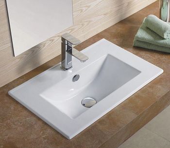 Раковина CeramaLux 51 YJ-803-50 Белая — фото 2, Раковины встраиваемые сверху