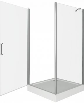 Душевой уголок Good Door Fantasy CR-90-С-CH 90x90 профиль Хром стекло прозрачное — фото 2, Квадратные душевые уголки