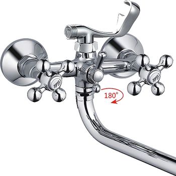 Смеситель для ванны Haiba HB2719 универсальный Хром — фото 3, Смеситель для ванны