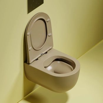 Унитаз Ceramicanova Modena Rimless CN6063MC подвесной Капучино матовый с сиденьем Микролифт — фото 21, Подвесные унитазы