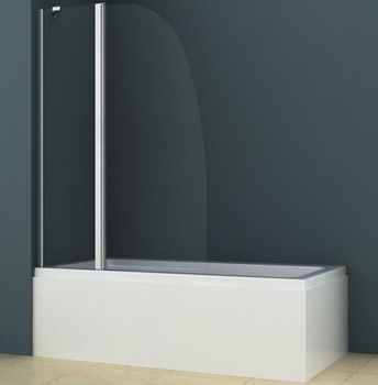 Шторка на ванну Azario Boston 100х140 AZ-142 профиль Хром стекло прозрачное — фото 1, Шторки для ванной распашные