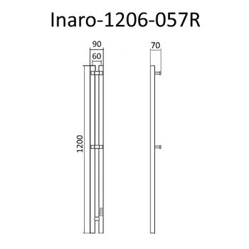 Электрический полотенцесушитель Маргроид Inaro профильный 1200x60 Inaro-1206-057R правый Хром — фото 2, Электрические полотенцесушители