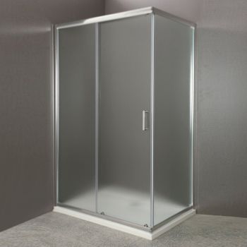 Душевой уголок BelBagno Uno AH-1 100x80 профиль Хром стекло прозрачное — фото 1, Прямоугольные душевые уголки