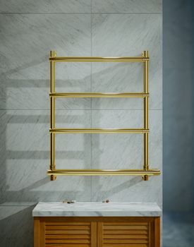 Электрический полотенцесушитель Margaroli Sole 542-4 BOX 5424704GONB Золото — фото 2, Электрические полотенцесушители