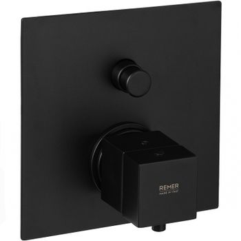 Смеситель для душа Remer Qubica Thermo QT09KBNO с термостатом Черный матовый — фото 1, Смеситель для душа