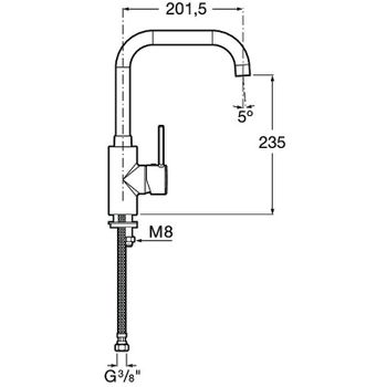 Смеситель для кухни Roca Targa 5A8360C0M Хром — фото 3, Смесители для кухни