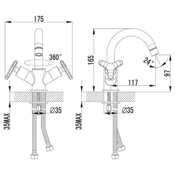 Смеситель для раковины Lemark Plus Spirit LM1907C Хром — фото 2, Смесители для раковины