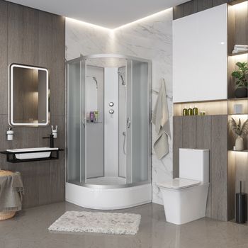 Душевая кабина Niagara Classic NG-3301-14BK (90х90х200) средний поддон(26см),стекло матовое,4 места — фото 3, Душевые кабины