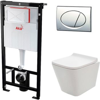 Комплект унитаза AQUAme AQM2004 с инсталляцией Alcaplast Sadromodul AM101/1120-3:1 RU M71-0001 с сид — фото 1, Комплекты унитаз + инсталляция