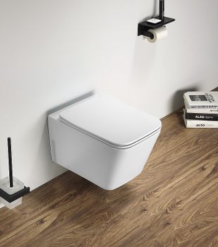 Унитаз CeramaLux 5170MW подвесной Белый матовый с сиденьем Микролифт — фото 3, Подвесные унитазы