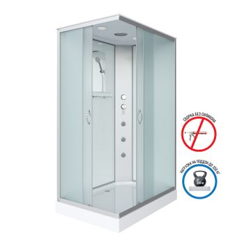 Душевая кабина Niagara Classic NG-43085-14QG (100х80х215) низкий поддон(13см),стекло матовое,3 места — фото 3, Душевые кабины