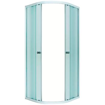 Душевой уголок 1MarKa Bella 90x90 04ппд9090бнаш профиль Белый стекло рифленое — фото 1, Душевые уголки четверть круга