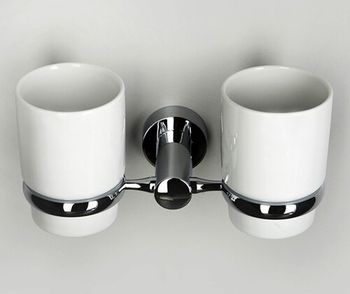 Аксесс Donau K-9428DC Подстаканник двойной (блистер), КЕРАМИКА, хром, WasserKRAFT — фото 2, Прочие аксессуары и комплектующие