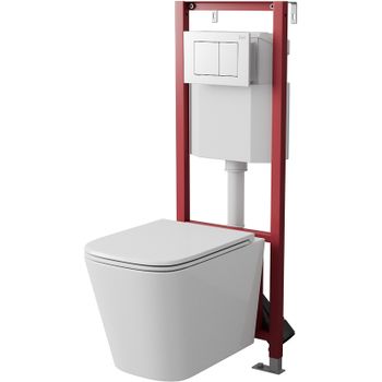 Инсталляция D&K DI8640116 для унитаза с Белой клавишей смыва — фото 3, Инсталляции для унитазов