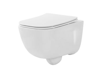 Унитаз подвесной с функцией биде безободковый фарфоровый AQUATEK ДИВА AQ2012B-00 510*350*360 мм, гор — фото 1, Подвесные унитазы