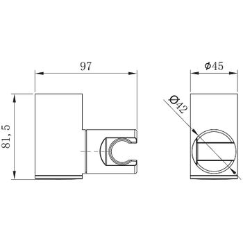 Товар: Держатель ручного душа Lemark LM8081C Хром - фото 2 Держатель ручного душа Lemark LM8081C Хром — фото 2, Держатели для душа