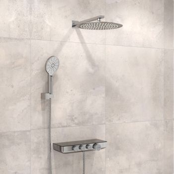 A7499.090.116.010.127.011 Thermo Встраиваемый комплект для душа с верхней душевой насадкой и лейкой — фото 1, Встраиваемые душевые комплекты