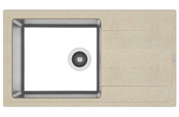 Товар: Florentina Мойка "Комби" 860, бежевый FS - фото 1 Florentina Мойка "Комби" 860, бежевый FS — фото 1, Кухонные мойки