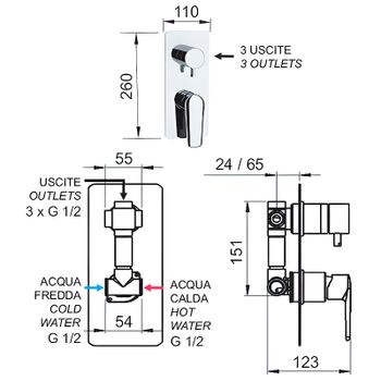 Смеситель для душа Remer Vanity V937 Хром — фото 2, Смеситель для душа