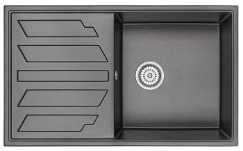 Granula-8601, ЧЁРНЫЙ, кухонная мойка, кварц — фото 1, Кухонные мойки