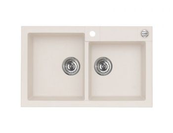 Мойка для кухни ROCK 80 GRANITAL TERRA-G22 595x475x160;1+1/2 с сифоном 1105299, — фото 1, Кухонные мойки