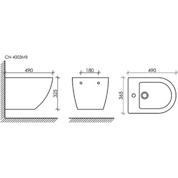 Биде Ceramicanova Metropol CN4003MB подвесное Черное — фото 18, Биде подвесные