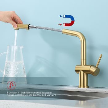 Смеситель для кухни Raglo R86.49.03 Золото матовое — фото 3, Смесители для кухни