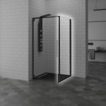 Боковая панель  80*200 RGW Z-02-B Чёрный/Прозрачное/6 мм (SV-02-B) — фото 1, Боковые стенки