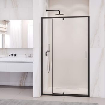 Душевая дверь 120-130*195 RGW PA-008 Чёрный/Прозрачное/6 мм (Easy) — фото 1, Распашные душевые двери