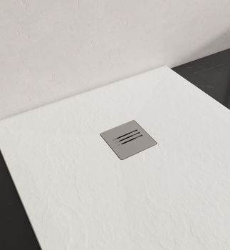 Решетка INRAIN IN-W 02 с прямыми вырезами Хром к поддону IN — фото 1, Комплектующие для поддонов