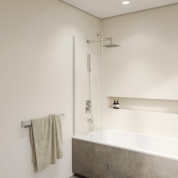 Шторка на ванну INRAIN MC-056-8 /  50х150 / Хром / Прозрачное / 8 мм — фото 3, Неподвижные шторки для ванной