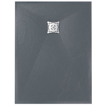 Душевой поддон  80*160*2,5 RGW ST-0168G Графит/Прямоуг Ø 90 мм Каменный — фото 2, Душевые поддоны из искусственного камня