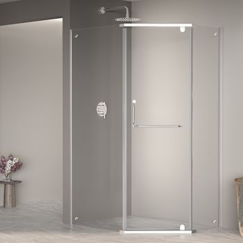 Душевой уголок  80*90*195 RGW PA-091 Трапеция/Хром/Матовое/6 мм (EasyClean) — фото 1, Душевые уголки трапеция