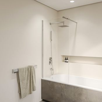 Шторка на ванну  90*150 RGW SC-052 Хром/Прозрачное/10 мм (Easy) — фото 4, Неподвижные шторки для ванной