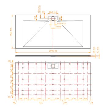 Душевой поддон 90*200*2,6 RGW TKS-209W Белый/Прямоуг Ø 90 мм  — фото 6, Стеклопластиковые душевые поддоны