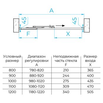 Душевая дверь  90*185 RGW CL-111 Хром/Прозрачное/4 мм — фото 7, Раздвижные душевые двери