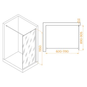 Душевая перегородка  90*195 RGW WA-010-W Белый/Прозрачное/8 мм — фото 3, Душевые перегородки