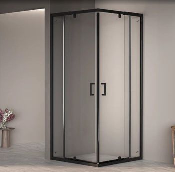 Душевой уголок  80-90*80-90*195 RGW PA-038-B Квадрат/Чёрный/Прозрачное/6 мм (2 уп. Easy) — фото 2, Квадратные душевые уголки