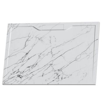 Душевой поддон  80*100*3,5 RGW STE-108MW Белый мрамор/Прямоуг  Каменный (S-14) — фото 1, Душевые поддоны из искусственного камня