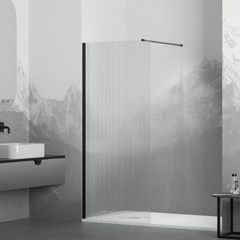 Душевая перегородка 140*195 RGW WA-08-B Чёрный/Ребристое/8 мм (Easy) — фото 2, Душевые перегородки